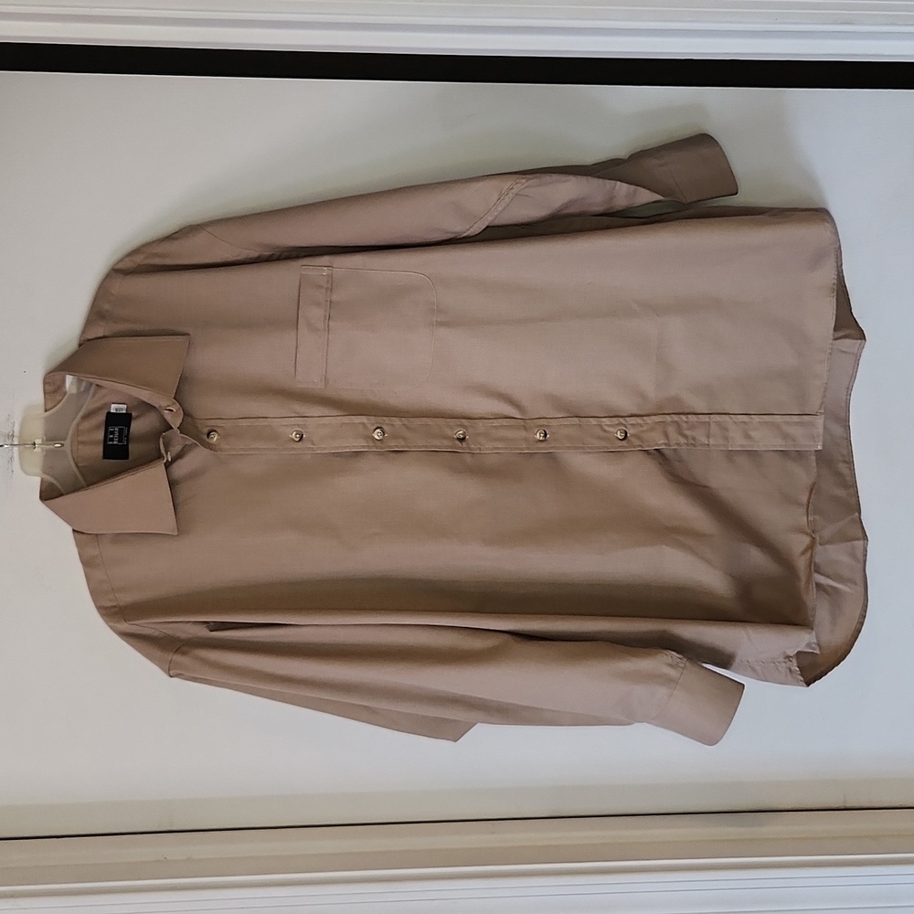 Ike Behar Tan Button-down Dress Shirt